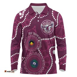 Sea Eagles NAIDOC Week 2026 Personalised Long Sleeve Polo Shirt 50 Years of Deadly Aboriginal Art LT14