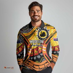 Western Australia Golden State Long Sleeve Polo Shirt LT9