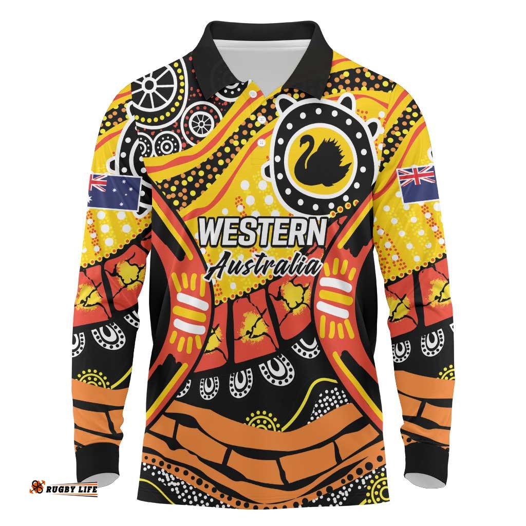 Western Australia Golden State Long Sleeve Polo Shirt LT9