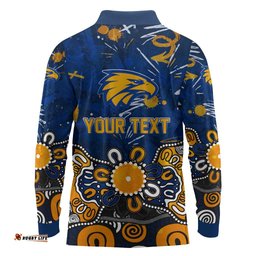 Personalized West Coast Eagles Long Sleeve Polo Shirt Aboriginal Dot Painting Graffiti Style TS04