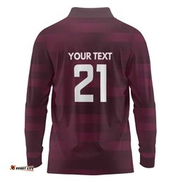 Pride of Burleigh Rugby Spirit Custom Long Sleeve Polo Shirt Queensland Grand Final Edition 2025 LT9