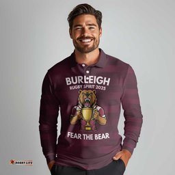 Pride of Burleigh Rugby Spirit Custom Long Sleeve Polo Shirt Queensland Grand Final Edition 2025 LT9