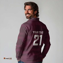 Pride of Burleigh Rugby Spirit Custom Long Sleeve Polo Shirt Queensland Grand Final Edition 2025 LT9