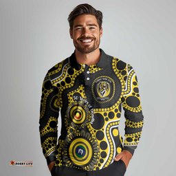 Richmond NAIDOC Week 2026 Personalised Long Sleeve Polo Shirt 50 Years of Deadly Aboriginal Art LT14