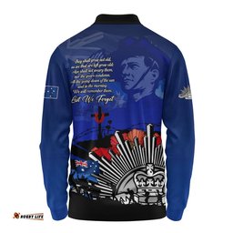 Australia Long Sleeve Polo Shirt Anzac Day In Memory Of Brave Servicemen