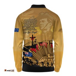 Australia Long Sleeve Polo Shirt Anzac Day In Memory Of Brave Servicemen