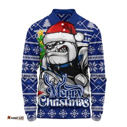 Canterbury-Bankstown Bulldogs Long Sleeve Polo Shirt Merry Christmas Game Day Knit Style Team Edition