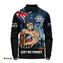 Carlton Long Sleeve Polo Shirt ANZAC Day Honour And Football Legacy