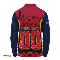 Adelaide Crows Long Sleeve Polo Shirt Lest We Forget In Eternal Honor And Duty