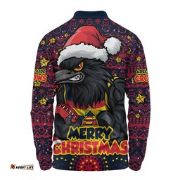 Adelaide Crows Long Sleeve Polo Shirt Ugly Christmas Knit Patterns Vintage Jersey