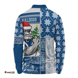 Canterbury-Bankstown Bulldogs Long Sleeve Polo Shirt Christmas Magic Knit Style Winter Glow