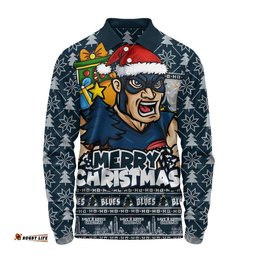 Carlton Long Sleeve Polo Shirt Festive Holiday Merry Christmas Vibe