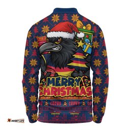 Adelaide Crows Long Sleeve Polo Shirt Festive Holiday Merry Christmas Vibe