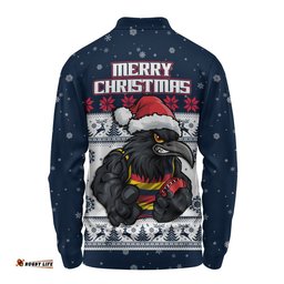 Adelaide Crows Long Sleeve Polo Shirt Special Ugly Christmas Holiday Footy Fans