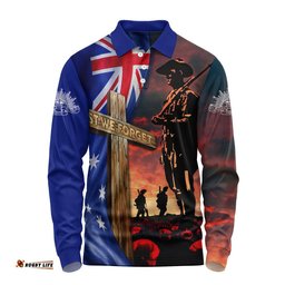 Australia Long Sleeve Polo Shirt Lest We Forget Remembrance