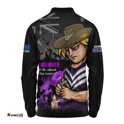 Fremantle Long Sleeve Polo Shirt Anzac Day In Memory Of Animals That Served