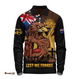 Hawthorn Long Sleeve Polo Shirt ANZAC Day Honour And Football Legacy