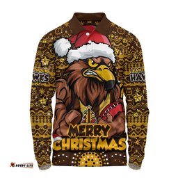 Hawthorn Long Sleeve Polo Shirt Ugly Christmas Knit Patterns Vintage Jersey