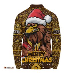 Hawthorn Long Sleeve Polo Shirt Ugly Christmas Knit Patterns Vintage Jersey