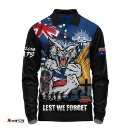 Geelong Cats Long Sleeve Polo Shirt ANZAC Day Honour And Football Legacy