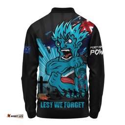 Port Adelaide Long Sleeve Polo Shirt ANZAC Day Honour And Football Legacy