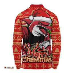 Redcliffe Dolphins Long Sleeve Polo Shirt Merry Christmas Game Day Knit Style Team Edition