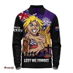 Fremantle Long Sleeve Polo Shirt ANZAC Day Honour And Football Legacy