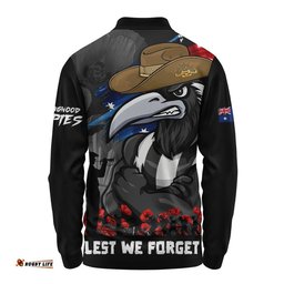 Collingwood Long Sleeve Polo Shirt ANZAC Inspired Football Fan Memorial Design