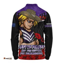 Fremantle Long Sleeve Polo Shirt ANZAC Day Not For Victory For Remembrance