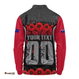 Essendon Long Sleeve Polo Shirt Lest We Forget In Eternal Honor And Duty
