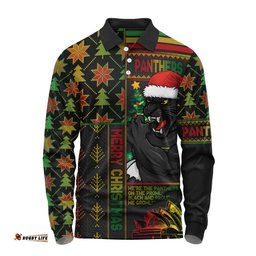 Penrith Panthers Long Sleeve Polo Shirt Christmas Magic Knit Style Winter Glow