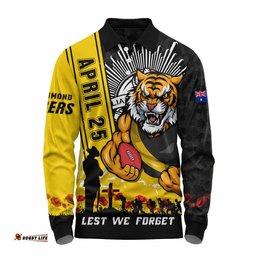 Richmond Long Sleeve Polo Shirt Anzac Day Lest We Forget Memorial
