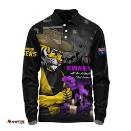Richmond Long Sleeve Polo Shirt Anzac Day In Memory Of Animals That Served