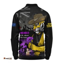 Richmond Long Sleeve Polo Shirt Anzac Day In Memory Of Animals That Served