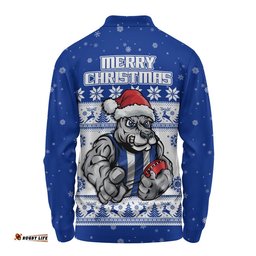 North Melbourne Long Sleeve Polo Shirt Special Ugly Christmas Holiday Footy Fans