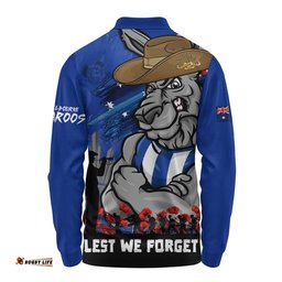 North Melbourne Long Sleeve Polo Shirt ANZAC Inspired Football Fan Memorial Design