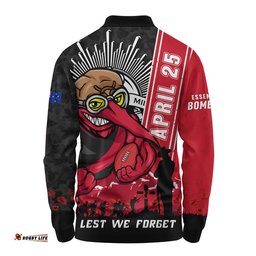 Essendon Long Sleeve Polo Shirt Anzac Day Lest We Forget Memorial