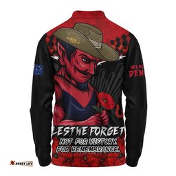 Melbourne Long Sleeve Polo Shirt ANZAC Day Not For Victory For Remembrance