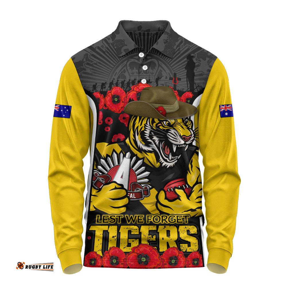 Richmond Long Sleeve Polo Shirt Lest We Forget In Eternal Honor And Duty