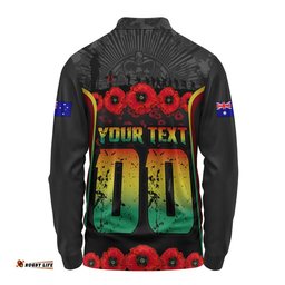 Penrith Panthers Long Sleeve Polo Shirt Lest We Forget In Honor And Remembrance