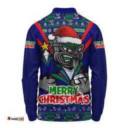 New Zealand Warriors Long Sleeve Polo Shirt Merry Christmas Festive Spirit Edition