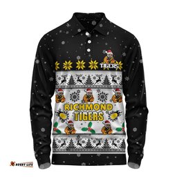 Richmond Long Sleeve Polo Shirt Special Ugly Christmas Holiday Footy Fans