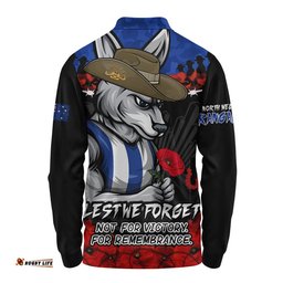 North Melbourne Long Sleeve Polo Shirt ANZAC Day Not For Victory For Remembrance