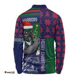 New Zealand Warriors Long Sleeve Polo Shirt Christmas Magic Knit Style Winter Glow