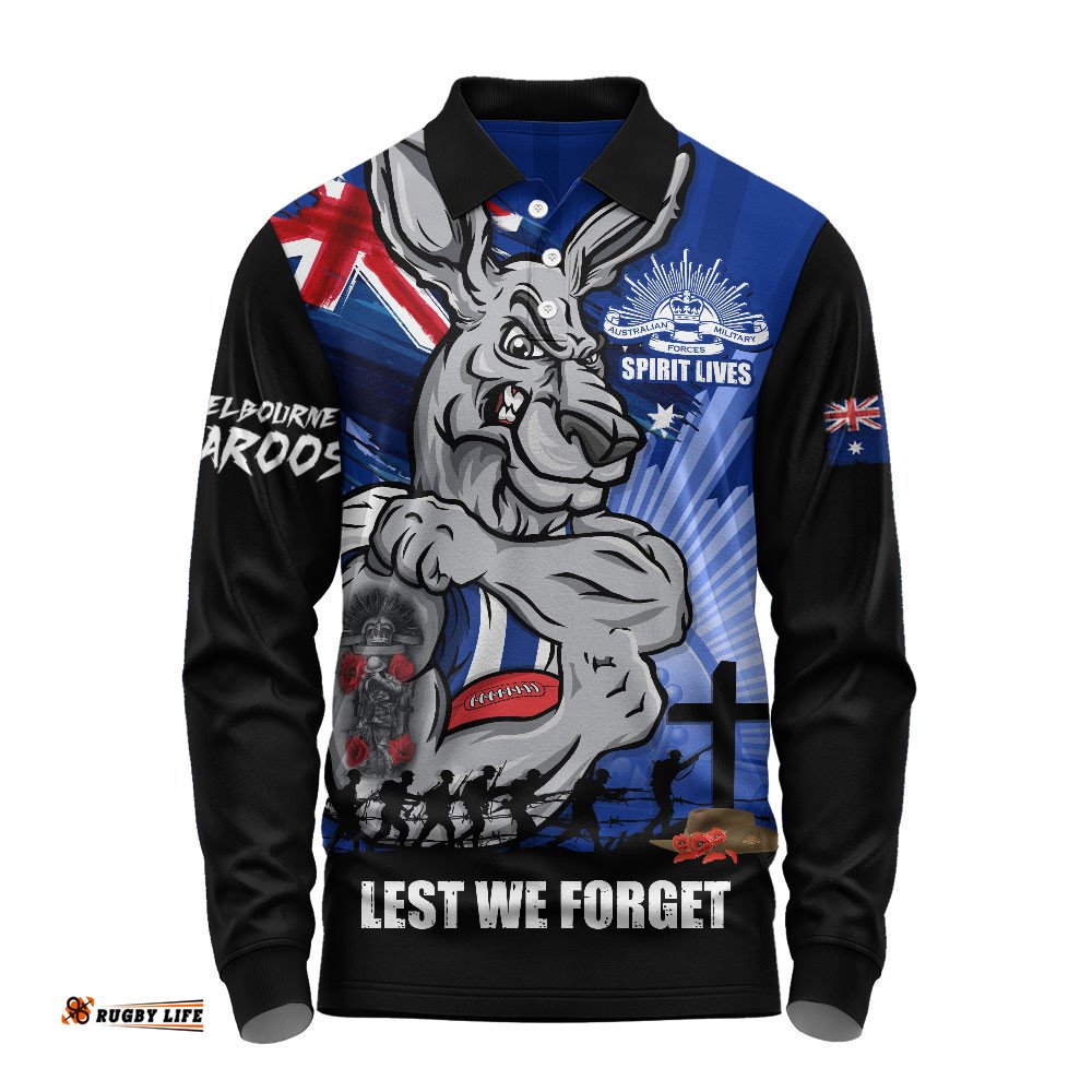 North Melbourne Long Sleeve Polo Shirt ANZAC Day Honour And Football Legacy