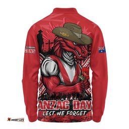 St. George Illawarra Dragons Long Sleeve Polo Shirt Anzac Day Pride Of Service Eternal Memory