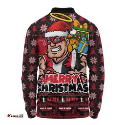 St Kilda Long Sleeve Polo Shirt Festive Holiday Merry Christmas Vibe