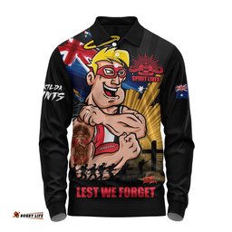 St Kilda Long Sleeve Polo Shirt ANZAC Day Honour And Football Legacy