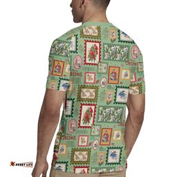 Aussie Birds Christmas La La Land Rugby Jersey Green Vintage Stamp Edition LT9