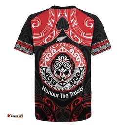Aotearoa Toitu Te Tiriti Rugby Jersey Haka Tiki Honour The Treaty LT14